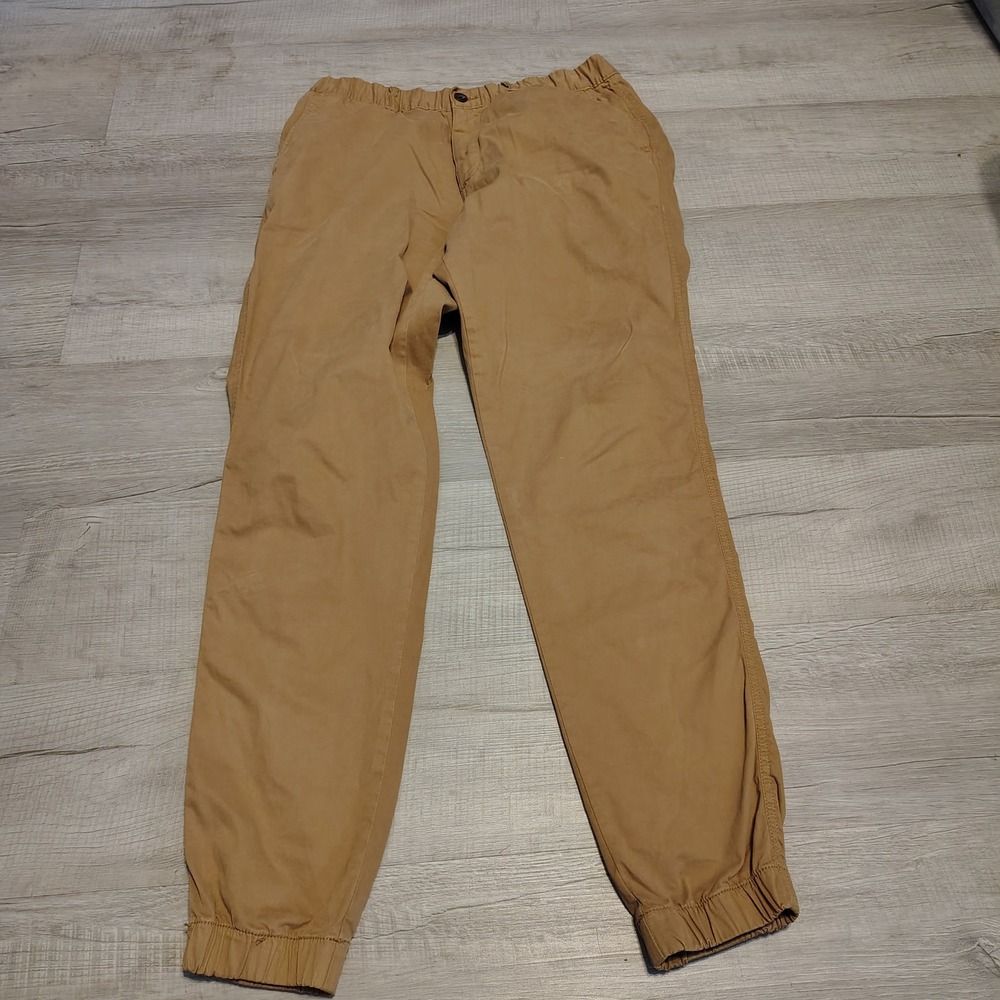 Bearbottom Clothing Mens Jogger Pants Khaki Tan‎ Stretch Cotton L Tall